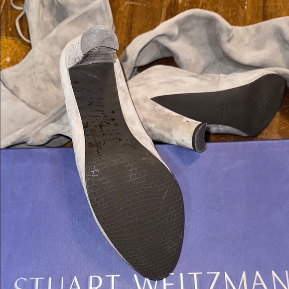 Stuart Weitzman Highland Suede Over The Knee Heeled Boot in Topo Size 9.5 - Picture 11 of 12